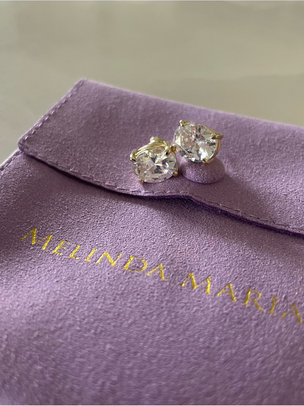 Melinda Maria Gold “Hello Gorgeous 10mm Studs” - Picture 3 of 7